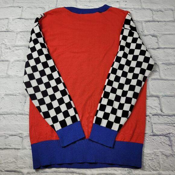 Love Moschino Race Theme Boop Babe Logo Sweater Stars Red Blue White size Small - Picture 11 of 16